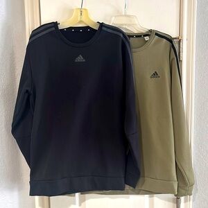 Adidas Black and Olive Crewneck Sweatshirts